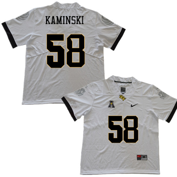 Men #58 Connor Kaminski UCF Knights College Football Jerseys Sale-White - Click Image to Close